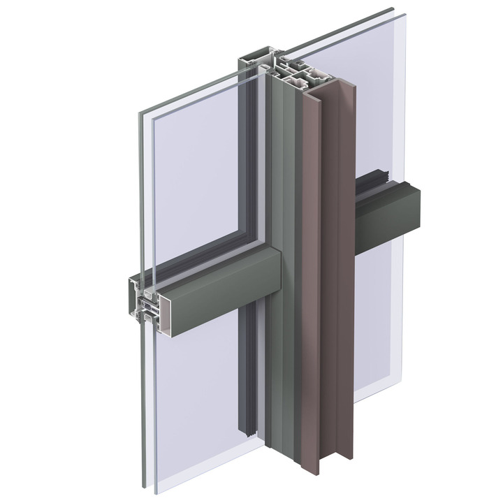 Алюминиевая фасадная система Reynaers Concept Wall 50 Киев steel