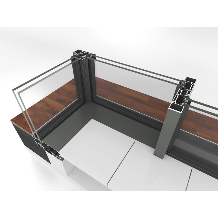 Алюминиевые раздвижные двери Reynaers Hi-Finity Киев cornerbpost
