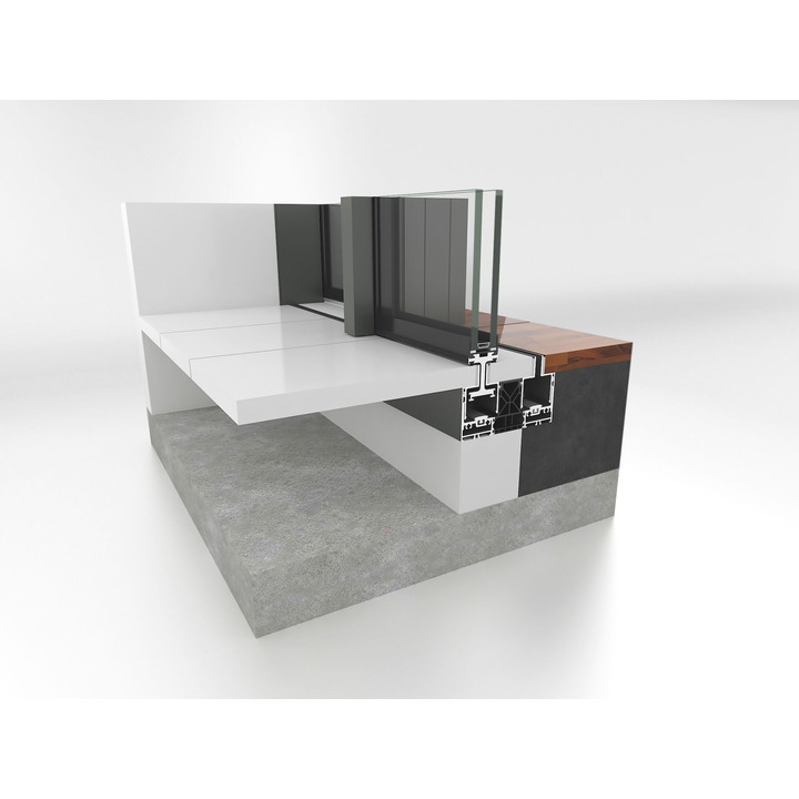 Алюминиевые раздвижные двери Reynaers Hi-Finity Киев floorbpostzoomout